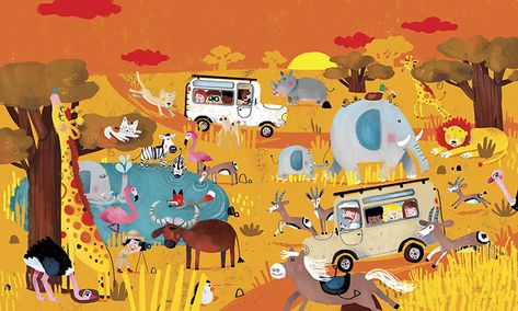 Safari Animals | Sophia Touliatou Safari Illustration, Children's Book Layout, Animals Africa, Safari Scene, Ancient Animals, Book Illustration Art, Advocate Art, Butterfly Crafts, Year 3