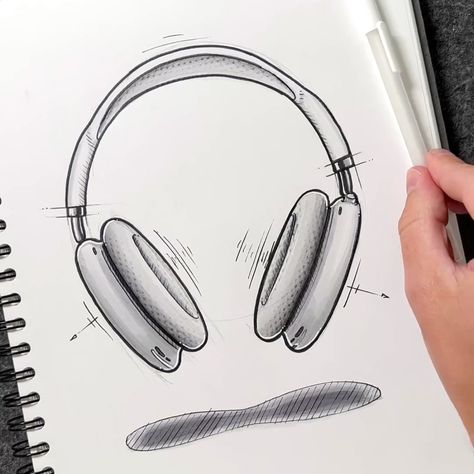 Some more process images from my recent AirPod max sketch. . . . . . #sketch #dailysketch #drawing #sketchdaily #productsketch #idsketches #freehand #designsketch #studiokairump #kairump #kairumpsketch #productdesign #industrialdesign #fountainpen #freehanddrawing #sketches #designer #productsketch #sketchdaily #idsketching #copics #design #idsketch #sketchmarker #sketches #inkdrawing Airpods Sketch, Airpod Drawing, Earphones Drawing, Max Drawing, Headphone Sketch, Airpod Max, Free Hand Drawing, Sketch Markers, Book Art Drawings