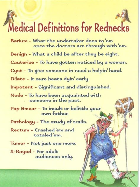 The second reason I love the South--we have our very own language. Medical Terminology, Medical Terms, Medical Humor, Get Well Cards, Nurse Humor, E Card, Work Humor, Bones Funny, Way Of Life