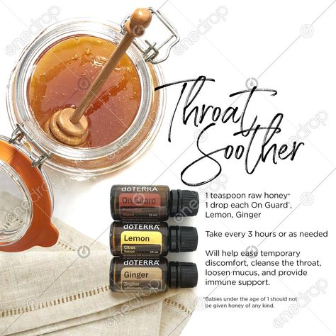 Doterra Sore Throat Recipe, Doterra Sore Throat, Sore Throat Essential Oils, Throat Soother, Essential Oils For Cough, Oils For Sore Throat, For Sore Throat, Scratchy Throat, Dry Throat