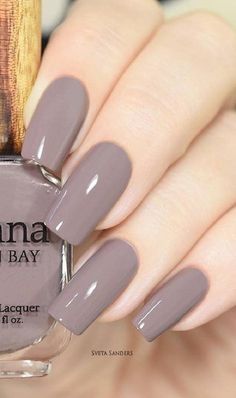 Tan Nails, Nail Paint Shades, Gray Nails, Cute Gel Nails, Super Nails, Nail Polish Designs, Nail Varnish, Nail Paint, Nail Color