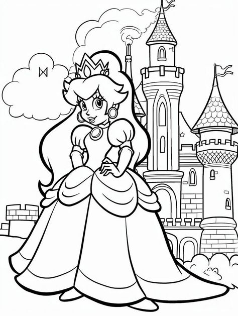 Princess Peach Coloring Adventure 300 Pages Printable Digital Download - Etsy Peach Coloring Page, Happy Birthday Coloring Pages, Turkey Coloring Pages, Coloring Pages Winter, Valentines Day Coloring Page, Birthday Coloring Pages, Heart Coloring Pages, Pumpkin Coloring Pages, Dragon Coloring Page