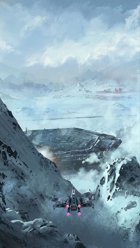 Star Wars Background Landscape, Starwars Landscape, Star Wars Landscapes, Hoth Star Wars, Star Wars Gadgets, Star Wars Hoth, Star Wars Illustration, Star Wars Background, Star Wars Vehicles