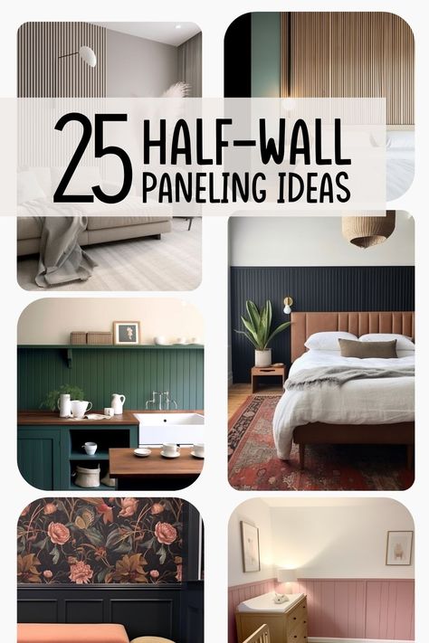 25 Creative Half Wall Paneling Ideas For A New Look - Amanda Katherine Half Batten Board Walls, Batten Board And Wallpaper, Simple Wall Paneling Ideas, Entry Way Wall Paneling Ideas, Batten Wall Living Room, Half Wall Wallpaper Bedroom, Wall Wooden Panelling, Wall Panel Ideas Living Room, Half Panel Wall