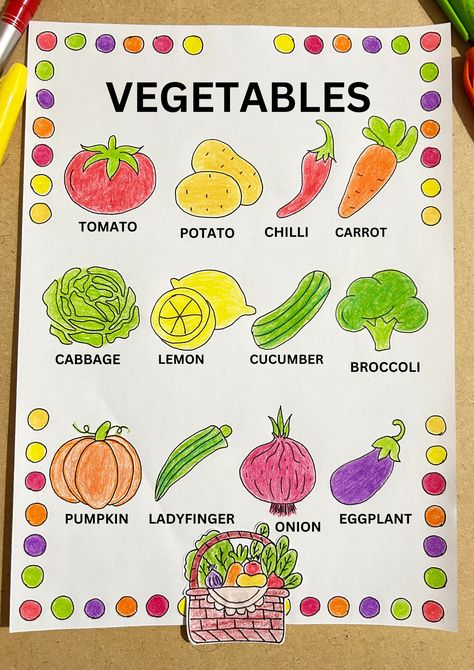 handmade vegetables worksheet for nursery class, handmade worksheets for kindergarten, a handwriting worksheet, handmade vegetables worksheet, vegetables worksheets for kindergarten Vegetable Chart For Preschool, Vegetable Chart For Kids, Benefits Of Vegetables, Healthy Eating Posters, Vegetable Poster, Easy Math Worksheets, Preschool Activity Sheets, Vegetable Crafts, Alphabet Activities Kindergarten