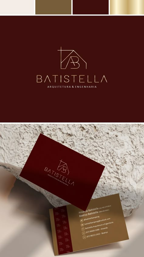 Batistella | Visual Identity Architect Business Card Design, Architect Business Card, Apartment Branding, Architect Branding, Corporate Minimalist, Construction Illustration, Building Abstract, Logotype Inspiration, Branding Mood Board Inspiration