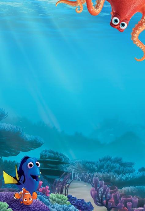 1788_ff_FindingDory_background_17122015. Finding Nemo Phone Wallpaper, Finding Dory Movie Poster, Putri Aurora, Nemo Wallpaper, Finding Dory Movie, Dory Birthday Party, Finding Nemo Party, Dory Birthday, Nemo Party