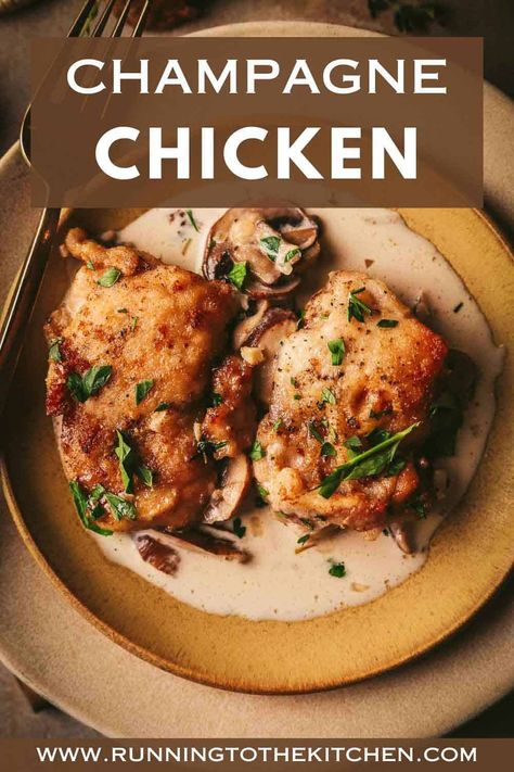 Champagne Chicken, Creamy Mustard Sauce, Fancy Dinner Recipes, Pecan Chicken, Fine Dining Recipes, Gourmet Chef, Best Chicken Recipes, Easy Dishes, Poultry Recipes