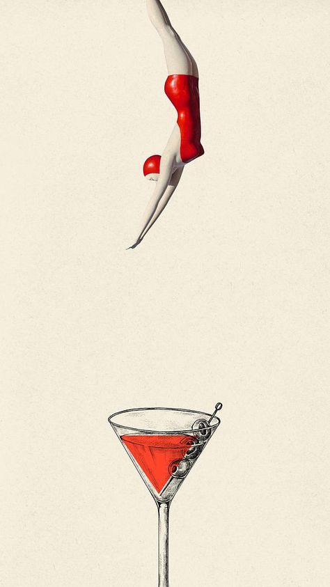 Iphone Wallpaper Beige, Cocktail App, Red Martini, Vintage Alcohol, Chanel Wallpapers, Vintage Cocktails, Cocktail Martini, Cocktail Vintage, Cocktail Illustration