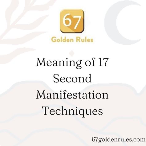 17 second Manifestation Technique Manifestation Techniques, Golden Rules, Golden Rule, The Law Of Attraction, Abraham Hicks, The Meaning, Law Of Attraction, Meant To Be, Bring It On