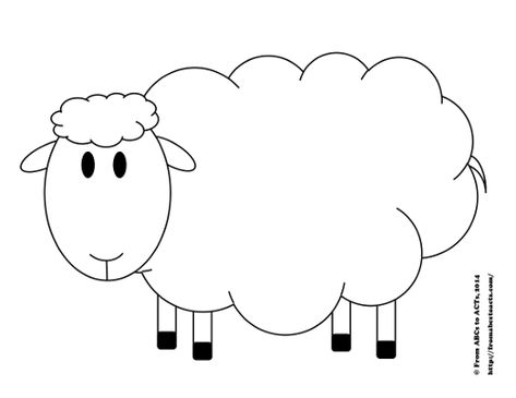 Try Counting Sheep: Printable Counting Activity for Preschoolers - From ABCs to ACTs Baa Baa Black Sheep Crafts, Sheep Nursery Theme, Sheep Activities, Sheep Outline, Sheep Printable, Sheep Template, Cotton Ball Crafts, Lamb Craft, Farm Animals Preschool