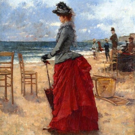 The Great Parasolverse Read Along ~ Blameless Special Extras (Parasol Protectorate) - Gail Carriger Lady On The Beach, Thomas Merton Quotes, 1870s Fashion, 1880s Fashion, Paintings Of Women, Spanish Woman, She's A Lady, Elegant Lady, Victorian Art