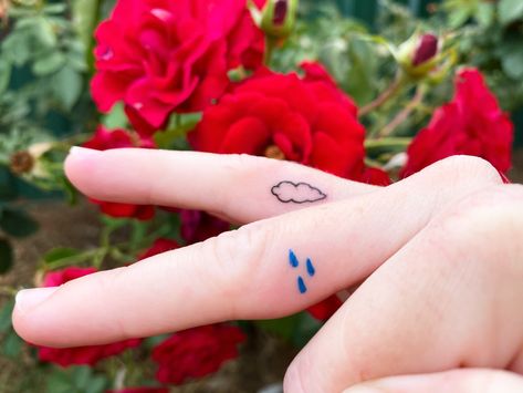 Rain Drop Tattoo Ideas, Dance In The Rain Tattoo, Rain Drop Tattoo, Rain Tattoo Ideas, Rain Cloud Tattoos, Tattoos Dainty, Tatts Ideas, Womens Tattoos, Rain Tattoo