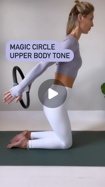 Gemma Folkard | Shape Pilates on Instagram: "UPPER BODY WITH THE MAGIC CIRCLE ⭕️  It’s been a while since I used the circle in class. I try to keep mostly prop free to make it easy and accessible for people…but…this little piece is the ONE for finding those tiny details.  🖐🏽 Try pushing into the outer edge of the hand to feel the muscles all the way under the arms up to the shoulder blades. You can use this approach when the circle is between the thighs too. 🤌🏼 Happy exploring! • • • #magiccirclepilates #pilates #pilates #pilatesprops #pilatesinstructor #upperbodyworkout #upperbodypilates #toned #tonedarms #upperback #backworkout #posture #posturecorrection #posteriorchain #bingowings #triceps #tricepsworkout #pilatesringworkout #pilatesexercises #pilatesworkout" Pilates Tricep Workout, Pilates Circle Ring Exercises, Pilates Arms, Ring Workout, Magic Circle Pilates, Pilates Certification, Pilates Ring Exercises, Pilates Circle, Rings Workout