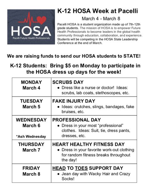 Hosa Week Ideas, Fundraising Ideas For College Clubs, Health Lessons For High School, Health Class Activities High Schools, School Fundraisers High School, Fun High School Fundraisers, Blood Drive, High School Activities, School Fundraisers