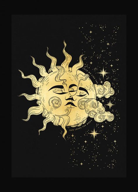 The Sun And Moon, Sun And Moon, Sun Kissed, Gold Foil, The Moon, The Sun, Foil, Kiss, Moon