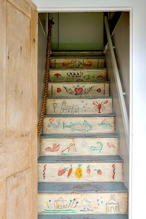 Seaside Art, Cape Cod Ma, Painted Stairs, Staircase Design, House Goals, Dream Decor, Dream House Decor, Staircases, Dream Home Design