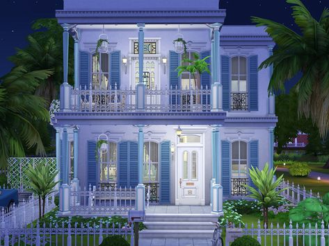 here is my New Orleans Townhouse Found in TSR Category 'Sims 4 Residential Lots' New Orleans House Floor Plans, Willow Creek Sims 4 House Ideas, Sims 4 Shotgun House, Sims 4 New Orleans House, New Orleans Houses Interior, Sims 4 New Orleans, New Orleans Townhouse, House Plans Sims 4, New Orleans House Plans