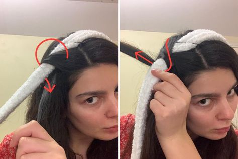 Bathrobe Curls: We tried this heatless styling hack. Robe Belt Heatless Curls, Bathrobe Belt Hair Curls, Bathrobe Curls Short Hair, Bathrobe Heatless Curls, Heatless Curls Robe Tie, Bath Robe Curls, Bathrobe Curls, Diy Hair Waves, Heartless Curls