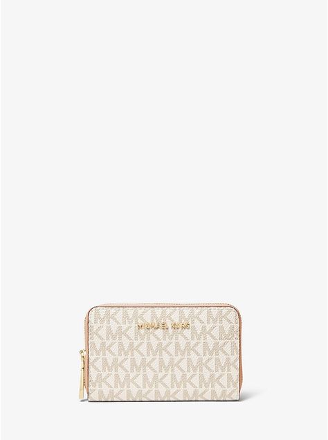 Small Logo Wallet | Michael Kors Michael Kors Keychain, Pretty Tote Bags, Cute Wallets, Womens Designer Handbags, Designer Wallets, Michael Kors Wallet, Wristlet Wallet, Purses Michael Kors, Card Holder Wallet