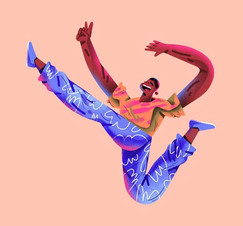 Dance Illustration, Hollywood Arts, 달력 디자인, Motion Designer, Print Media, Character Collection, High Jump, People Illustration, Digital Illustrations