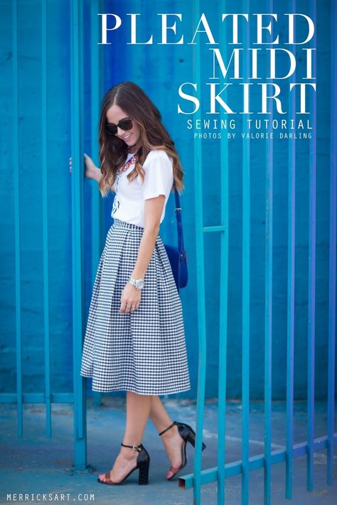 Pleated Midi Skirt - I originally found this great project on freeneedle.com along with 1,000s of other free sewing and craft ideas! Midi Skirt Tutorial, Skirt Sewing Tutorial, Diy Sy, Skirt Diy, Skirt Tutorial, Sew Ins, Diy Vetement, Diy Skirt, Mode Casual