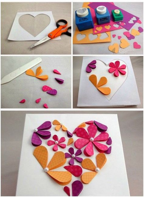 Construction Paper Flowers, Kraf Kertas, Construction Paper Crafts, Paper Flower Crafts, Paper Flowers Craft, Paper Art Craft, 3d Paper Crafts, Paper Artwork, Paper Hearts