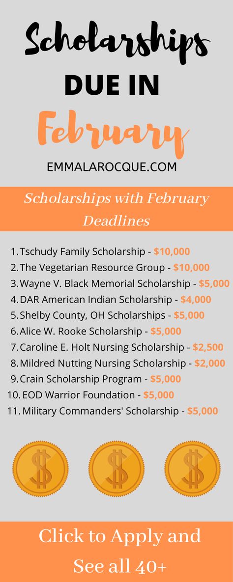 February Scholarships, Easy Scholarships, High School Scholarships, Scholarships For College Students, Nursing Scholarships, School Scholarship, College Planning, College Money, Freshman College