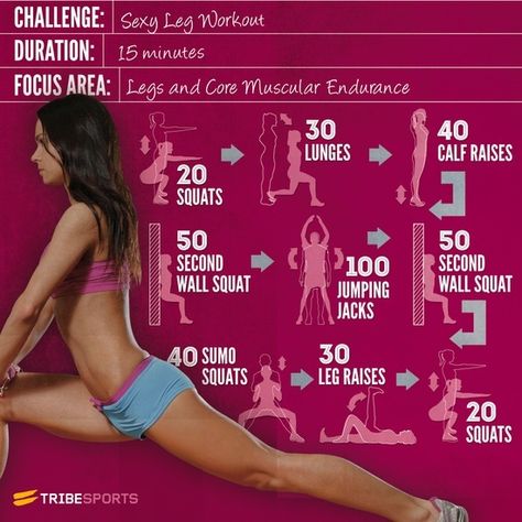 Sexy Legs Workout: 15 minute workout for leg and core muscular endurance. Squats, Lunges, Calf Raises Inner Leg Workout, Bądź Fit, Muscular Endurance, Calf Raises, Zumba Fitness, Health Knowledge, Jumping Jacks, Body Fitness, Legs Workout