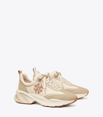 T Monogram Good Luck Trainer: Women's Designer Sneakers | Tory Burch Tory Burch Good Luck Trainer, Womens Designer Belts, Mommy Outfits, Miller Sandal, Womens Designer Handbags, Designer Belts, The Embrace, Bow Sneakers, Platform Sneaker