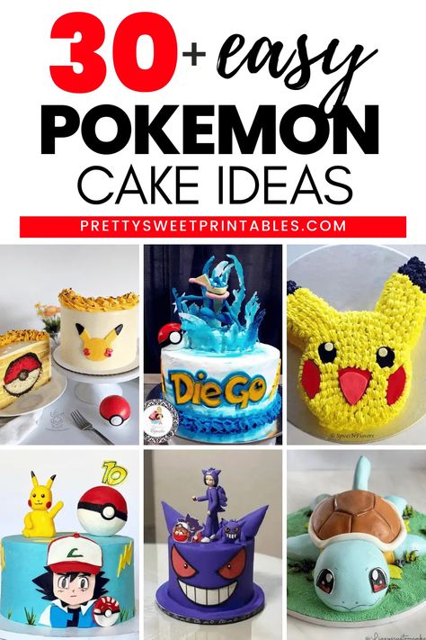 Pokémon Birthday Cake Ideas, Easy Pokemon Cake Ideas, Easy Pokemon Cake, Diy Pokemon Cake, Pokémon Cupcakes, Pokemon Cake Ideas, Charmander Cake, Sixth Birthday Cake, Pokemon Torte