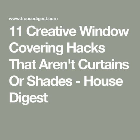 11 Creative Window Covering Hacks That Aren't Curtains Or Shades - House Digest Creative Curtains Ideas, Diy Window Covering Ideas, Diy Window Coverings, Unique Curtain Ideas, Diy Curtain Ideas, Window Covering Ideas, Large Window Coverings, Fabric Window Coverings, Creative Window Treatments