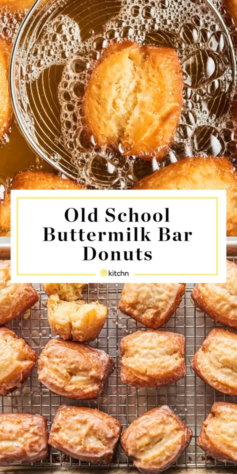 Baking Recipes No Milk, Instant Yeast Recipes Desserts, Buttermilk Uses Ideas, Old Fashioned Cake Donuts Recipe, Buttermilk Bars Donut, Buttermilk Donuts Old Fashioned, Buttermilk Bars Recipe, Donut Sticks Recipe, Buttermilk Bar Donut Recipe