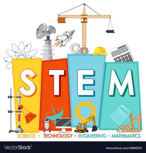 Poster About Science And Technology, Stem Poster Design, Stem Decorations, Logo With Icon, Stem Fair Projects, Stem Bulletin Boards, Stem Posters, Stem Curriculum, Stem Classes