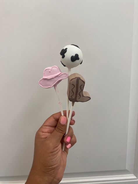 Cowgirl hat & boots Pink Cowgirl Cake Pops, My First Rodeo Cake Pops, Disco Cowgirl Cake Pops, Rodeo Cake Pops, Cowboy Cake Pops, Cowgirl Cake Pops, Western Cake Pops, Cowgirl Cake, Cowboy Boot Cake