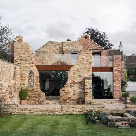 Architecture Extension, Ruins Architecture, Architecture Renovation, Renovation Architecture, British Architecture, House Extensions, Stone Houses, Stone House, Brick House