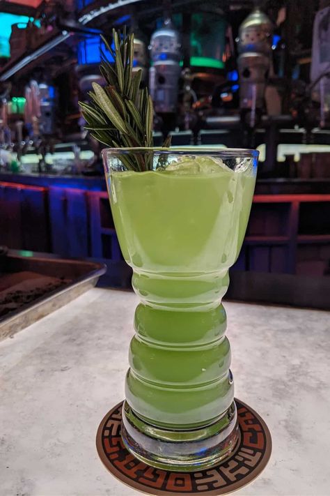 Star Wars Cocktails Recipes, Mandalorian Wedding, Star Wars Themed Alcoholic Drinks, Starwars Cocktail, Star Wars Cocktails, Star Wars Galaxy’s Edge Recipes, Rosemary Cocktail, Galaxy Edge, Star Wars History