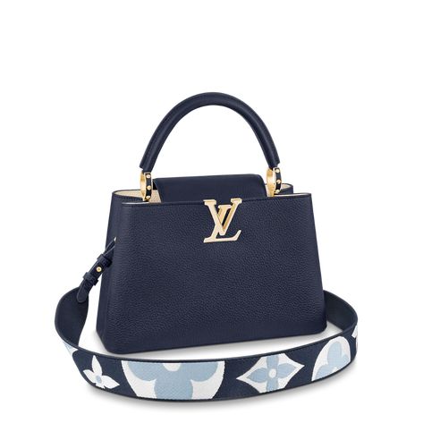 New This Season Women's Luxury Fashion Collection | LOUIS VUITTON ® - 7 Hand Bags For Women, Louis Vuitton Capucines, Luxury Bags Collection, Graphic Motif, Louis Vuitton Official, Handbag Wallet, Wallet Accessories, Womens Purses, Blue Bags