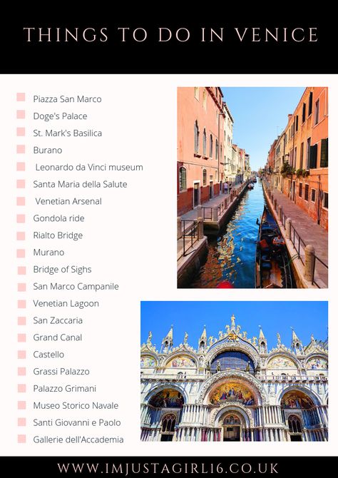 Travel Checklists | Travel Bucket List Itineraries | I'm Just A Girl Venice Travel Guide, I'm Just A Girl, Venice Italy Travel, Venice Travel, Italy Travel Tips, Travel Checklist, Grand Canal, Travel Images, Italy Vacation