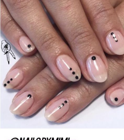 Symmetrically centered DOTS Nail Designs Blush, Dot Nail Designs, Minimal Nails Art, Dot Nail Art, Minimalist Nail Art, Minimal Nails, Simple Acrylic Nails, Blush Nails, Dots Nails