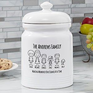 Cookie Jar Ideas Vinyl, Personalized Cookie Jar, Cookie Jar Gifts, Christmas Cookie Jars, Stick Figure Family, Personalised Gifts Diy, Dog Treat Jar, Personalized Cookies, Disney Kitchen