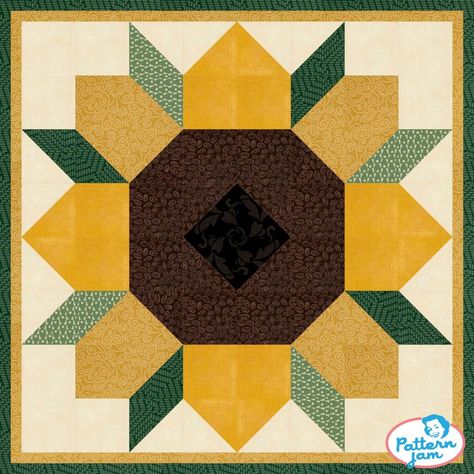 Quilt Flower Patterns, Sunflower Barn Quilt Patterns, Sunflower Barn Quilt, Block Quilt Ideas, Sunflower Quilt, Minecraft Lego, Arts And Crafts Interiors, Fall Quilt Patterns, Sunflower Quilts