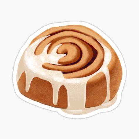 Cute and pretty cinnamon roll drawing sticker by Lonely Chiwawa Cinnamon Rolls Drawing, Cinnamon Roll Drawing, Cinnamon Roll Sticker, Bakery Stickers, Emoji Food, Coffee Summer, Medical Stickers, Drawing Sticker, Red Bubble Stickers