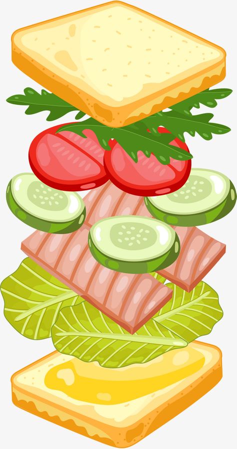 Fantastical Sandwich Drawing, Sandwich Drawing Simple, Illustration Art Food, Sandwich Cartoon, Cartoon Sandwich, Sandwich Clipart, Sandwich Illustration, Sandwich Drawing, Sandwich Art