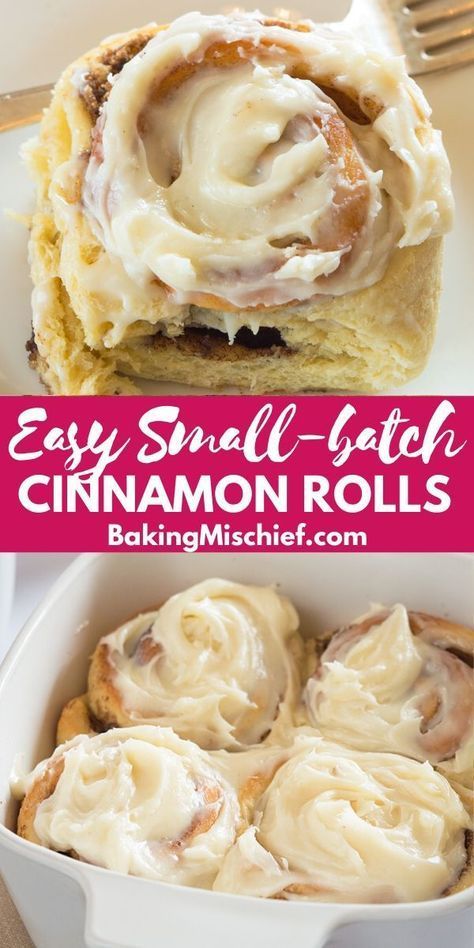 Small Batch Cinnamon Rolls, Homemade Cinnamon Rolls Easy, Overnight Cinnamon Rolls, Rolls Homemade, Cinnamon Roll Recipe Homemade, Small Batch Baking, Cinnamon Rolls Easy, Breakfast Sweets, Dessert Aux Fruits