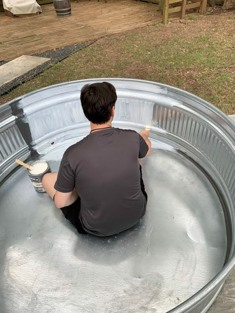 Building a DIY Stock Tank Pool – Thirty-One Whiskey Galvanized Pool, Water Trough Pool, Stock Tank Ideas, Round Stock Tank, Diy Stock Tank Pool, Stock Tank Hot Tub, Stock Pool, Galvanized Stock Tank, Diy Pool Ideas