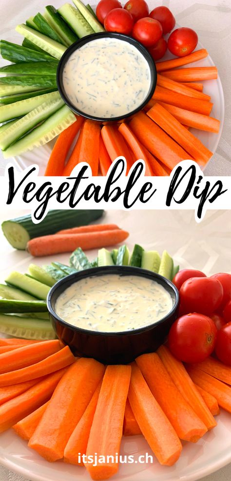 Carrot Snack Ideas, Dip For Carrots, Easy Vegetable Dip Recipe, Easy Vegetable Dip, Dip Vegetable, Creme Fraiche Dip, Veggie Dip Cups, Tahm Kench, Vegetable Dip Recipe