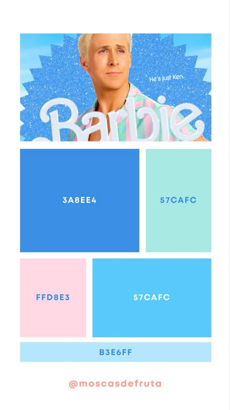 Barbie Color Scheme, Malibu Barbie Color Palette, Barbie Colour Palette, Coconut Color Palette, Color Palette Gender Neutral, Disney Color Palette, Barbie Color Palette, Y2k Color Palette, Keyword Elements Canva