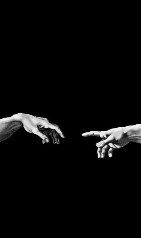 Finger Touching Painting, The Creation Of Adam Wallpaper, Two Hands Touching, God Black And White, Wallpaper Hands, Hands Black And White, Black And White Hands, Ironic Art, Hands Wallpaper