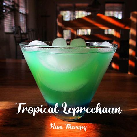 Leprechaun Drink, Margaritaville Decor, Drinking Ideas, Vanilla Rum, Green Drink, Rum Recipes, Tropical Food, Irish Cream Liqueur, Cream Liqueur